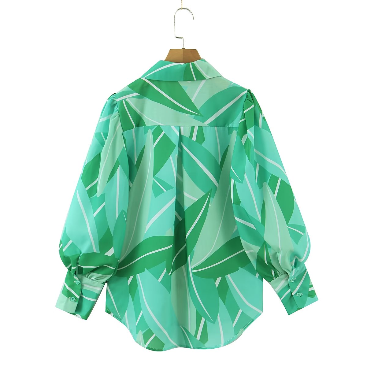 Autumn Winter Women Clothing Collared Single Breasted Floral Print Shirt Bella Mia