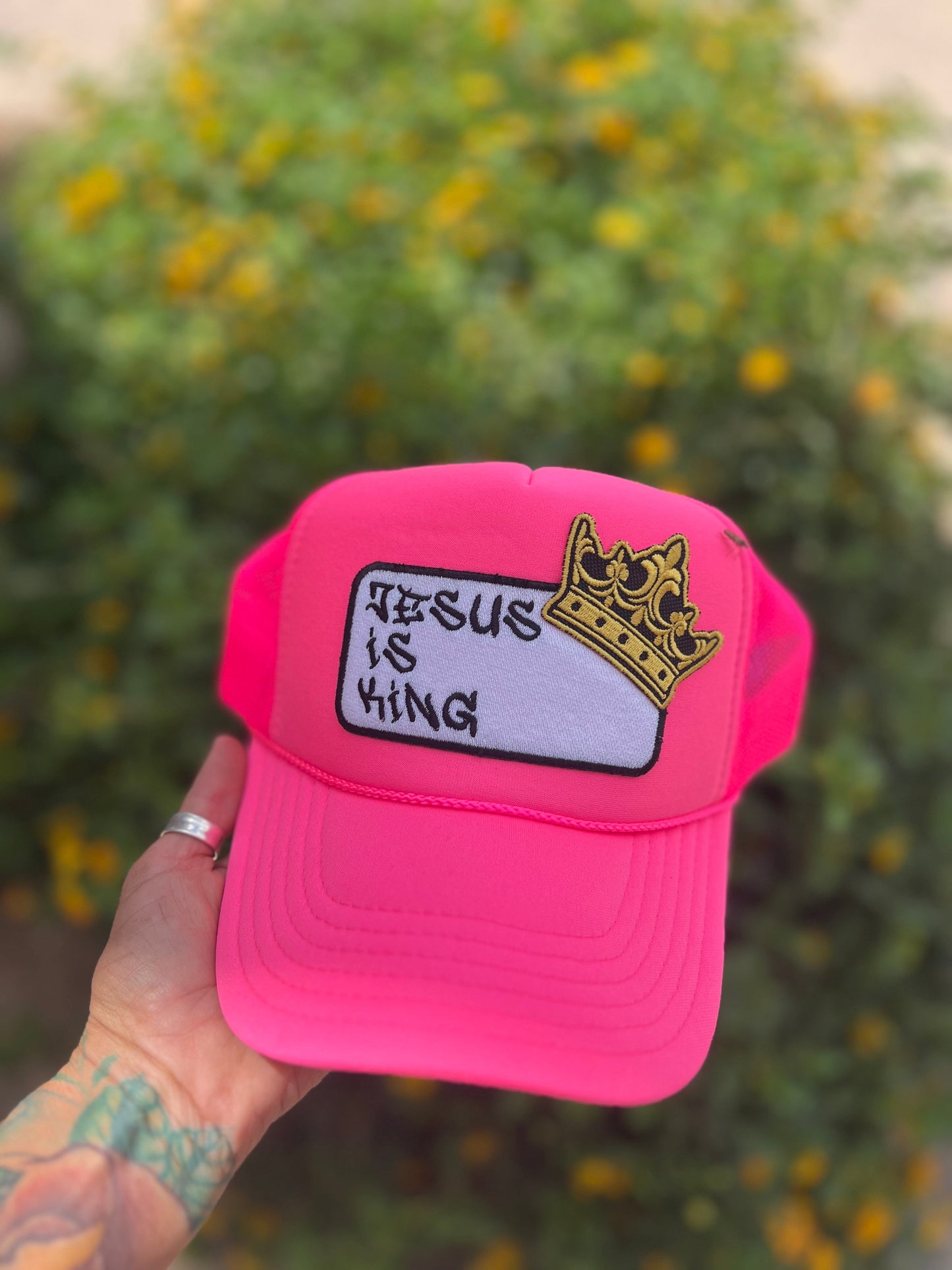 Jesus is King patch trucker hat -clearance Pretty Little Patriot