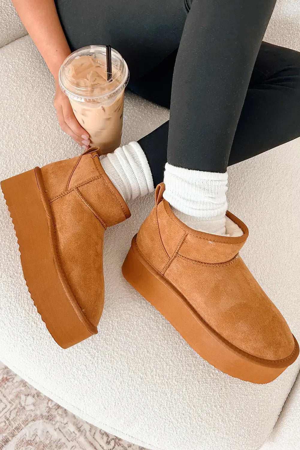Anna Fur Lined Suede Ankle Snow Boots - Plush Fashion Hub