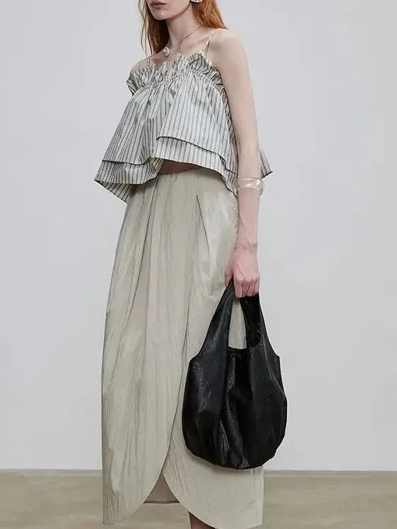 Asymmetric Slit Skirt - Plush Fashion Hub