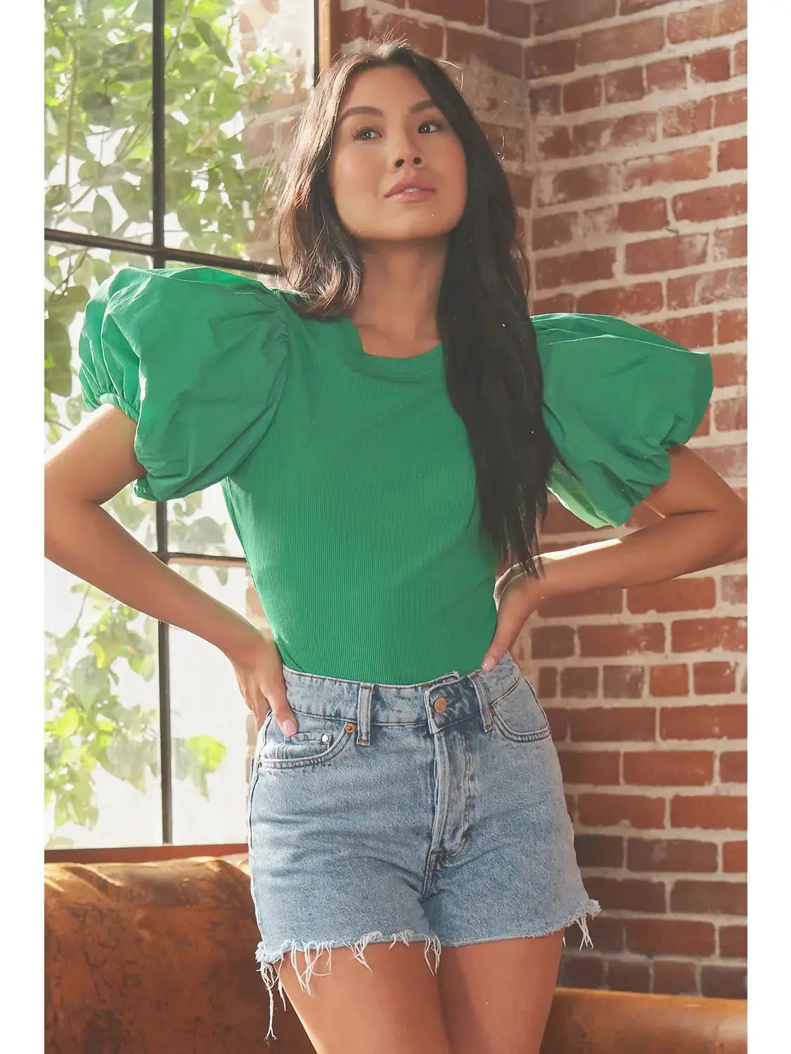 Balloon Sleeve Bodysuit Pretty Little Patriot