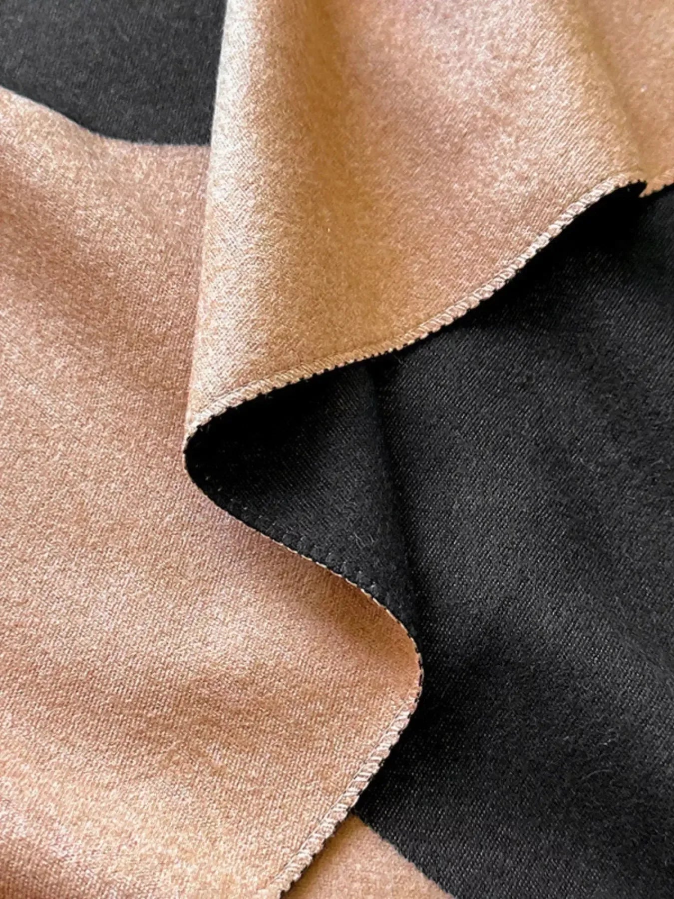 Color Block Raw Hem Scarf - Modern Statement Piece - Plush Fashion Hub
