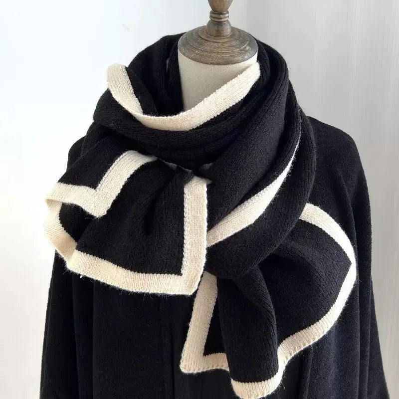 Contrast Trim Winter Scarf - Modern Edge Accessory - Plush Fashion Hub