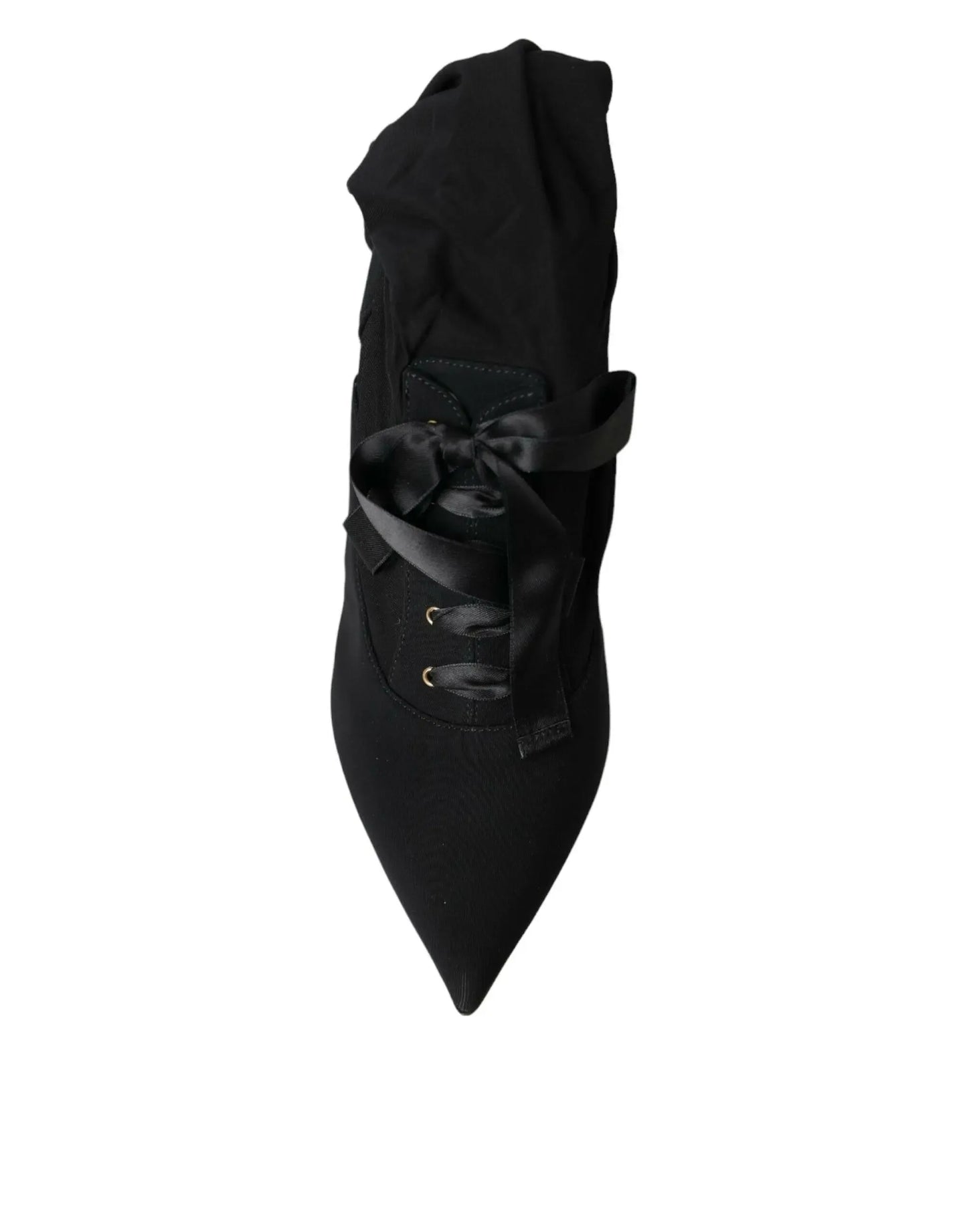 Dolce & Gabbana Black Stiletto Heels Mid Calf Boots Shoes - Plush Fashion Hub