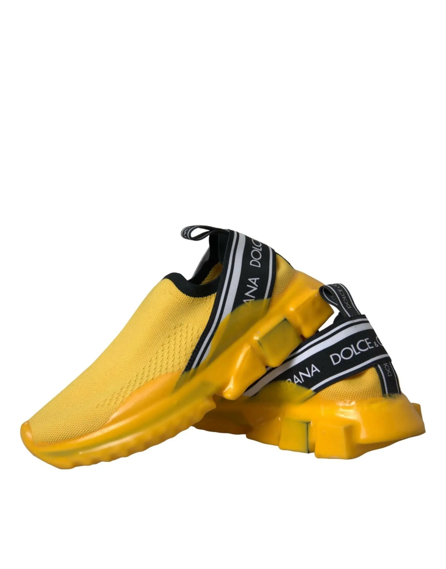 Dolce & Gabbana Yellow Sorrento Slip On Sneakers Women Shoes - Plush Fashion Hub