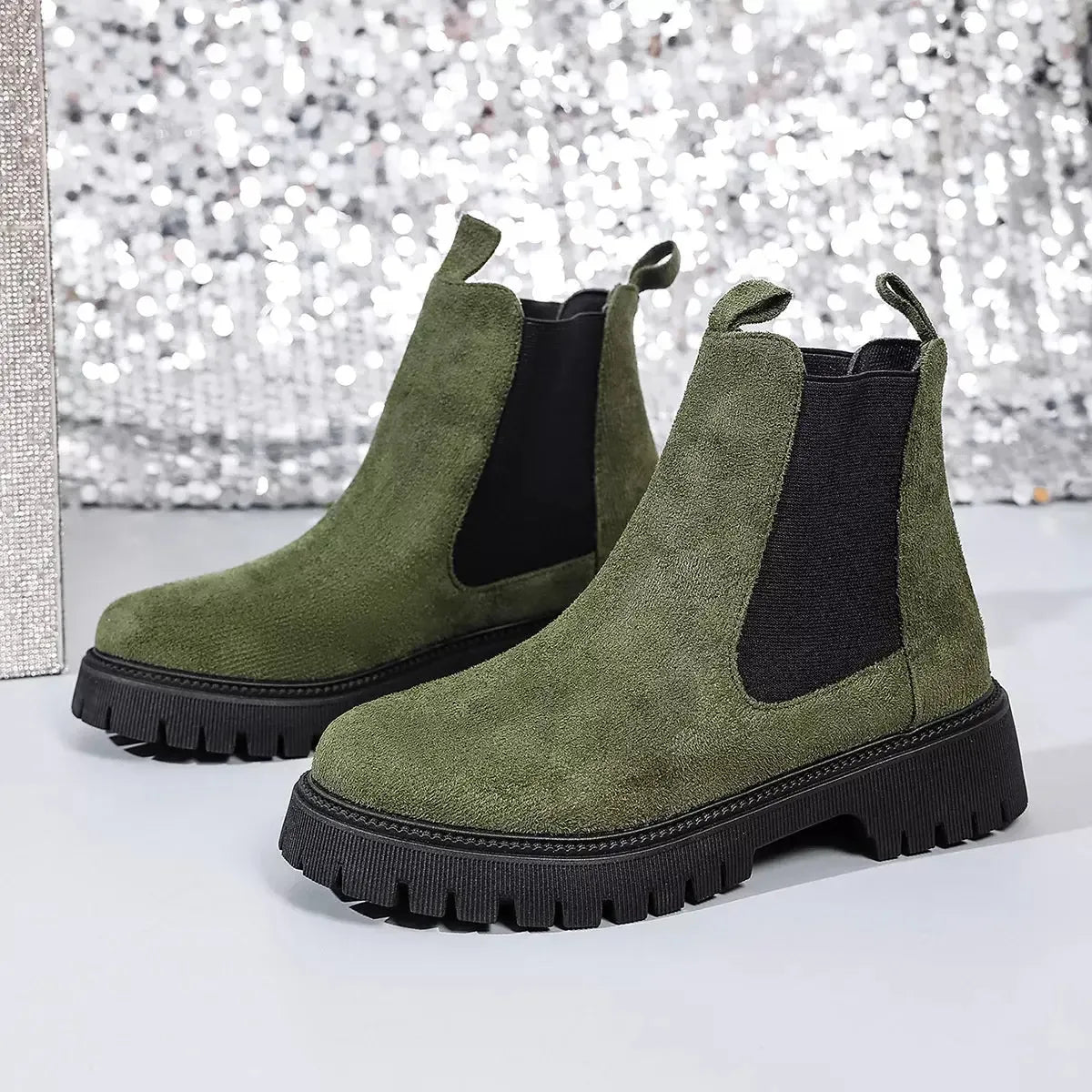 Elastic Side Panels Ankle Boots - Plush Fashion Hub