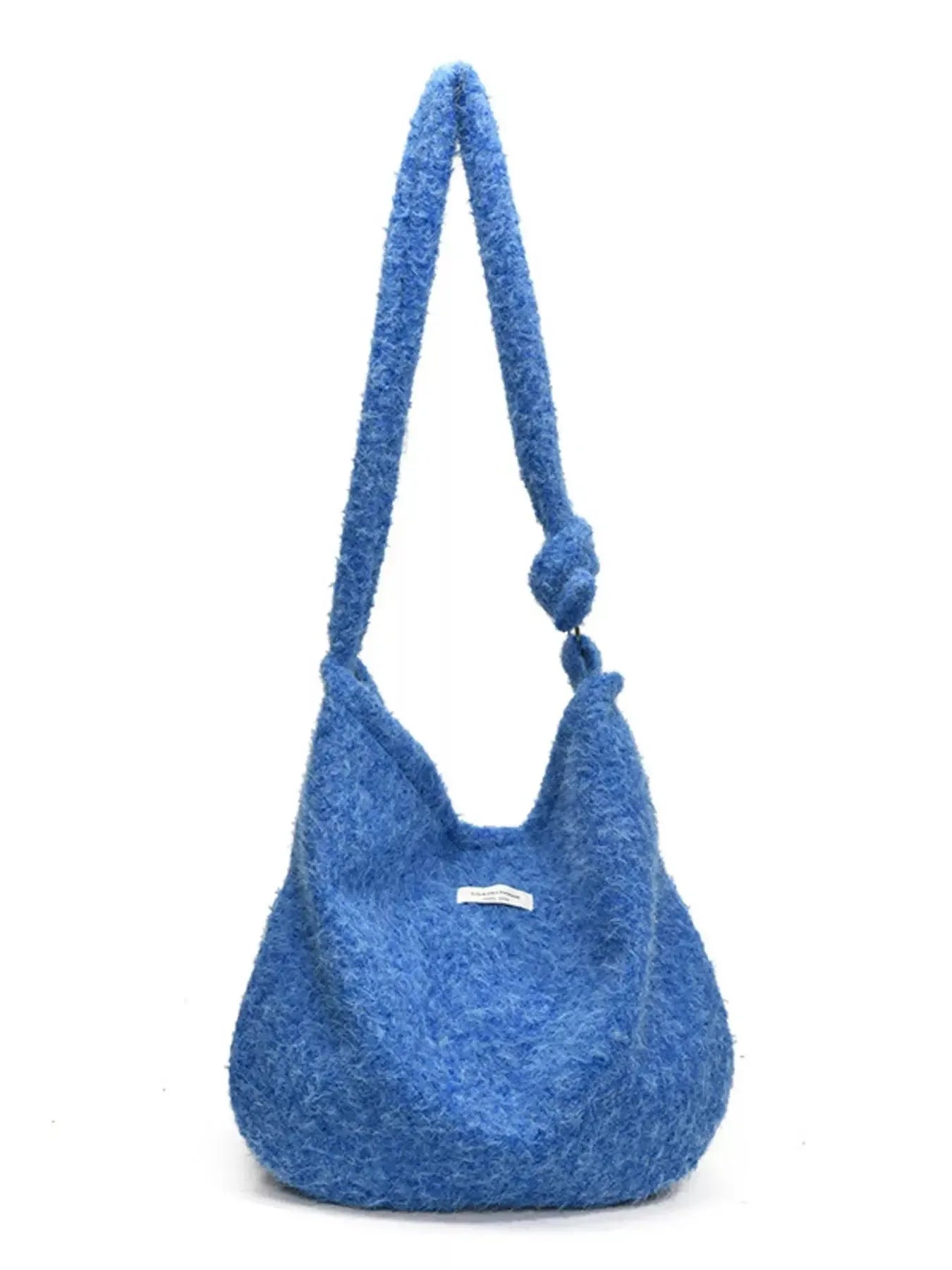 Fuzzy Solid Color Crossbody Bag - Plush Fashion Hub