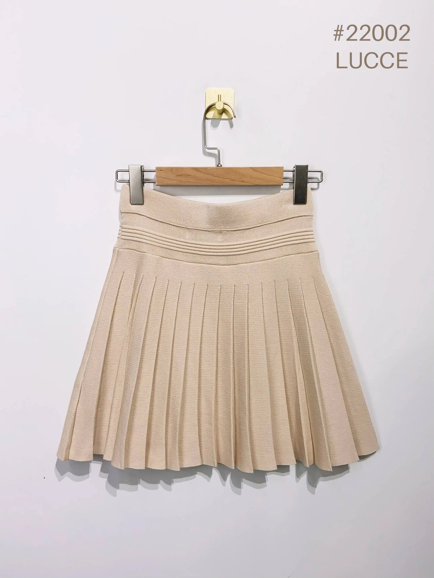 Khaki Pleated knit skirt -clearance Pretty Little Patriot