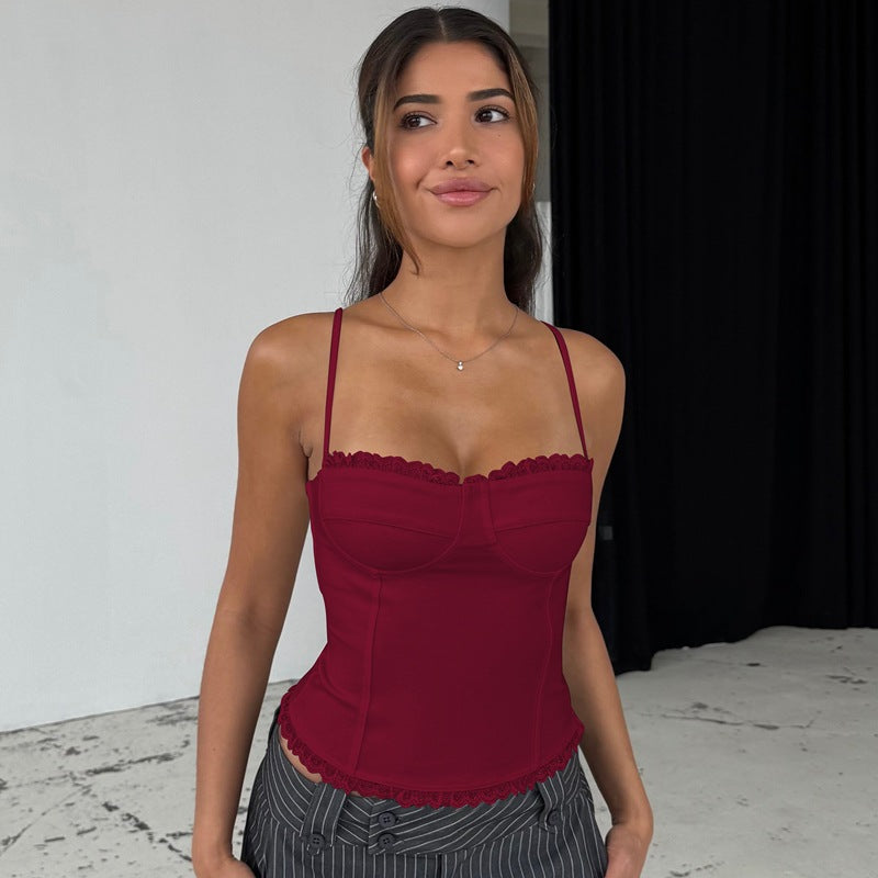 Women Clothing Sexy Tube Top off Neck Slim Fit Slimming Spaghetti Straps Vest Bella Mia