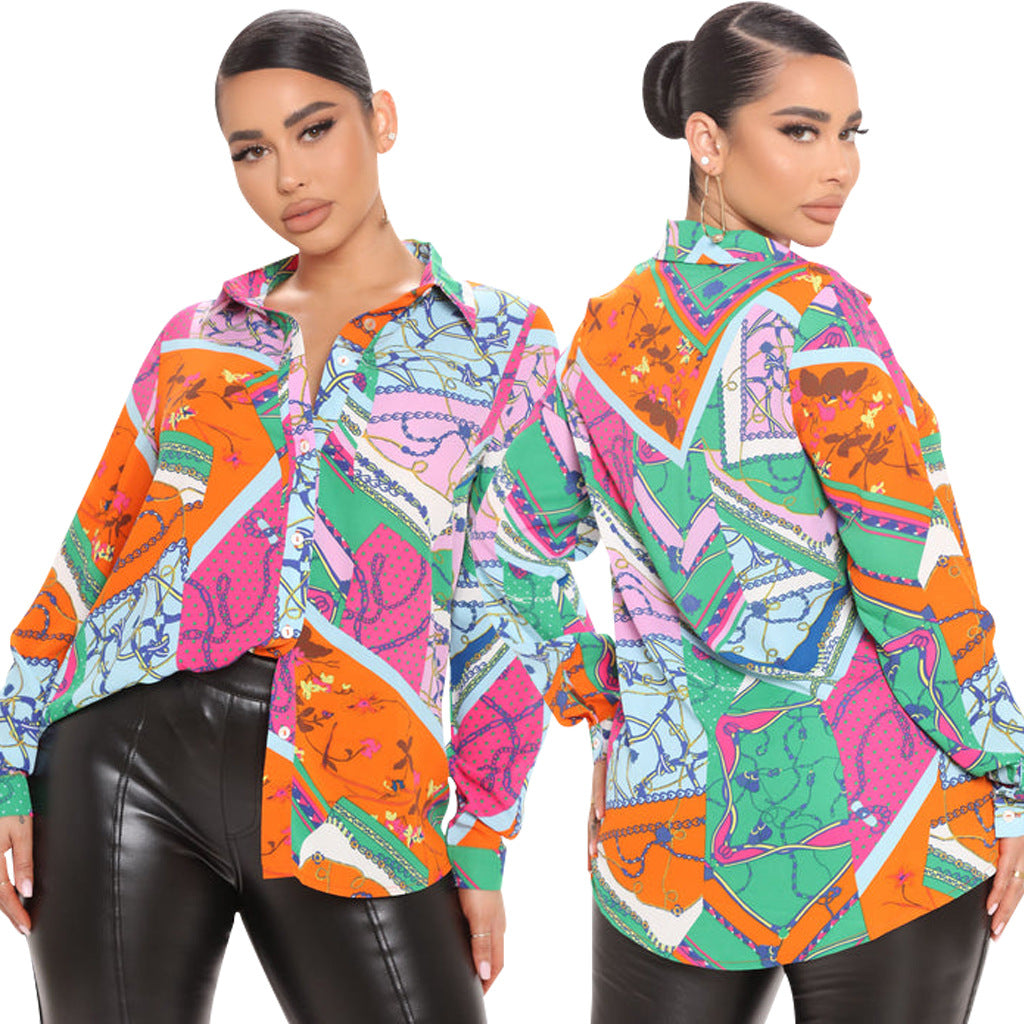 Casual Digital Printing Multi-Color Women Shirt Bella Mia