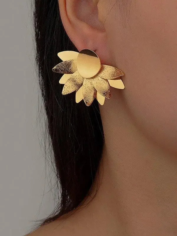 Original Chic Alloy Matte Flower Earrings - Plush Fashion Hub