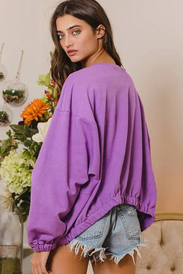 Purple banded sweatshirt Pretty Little Patriot