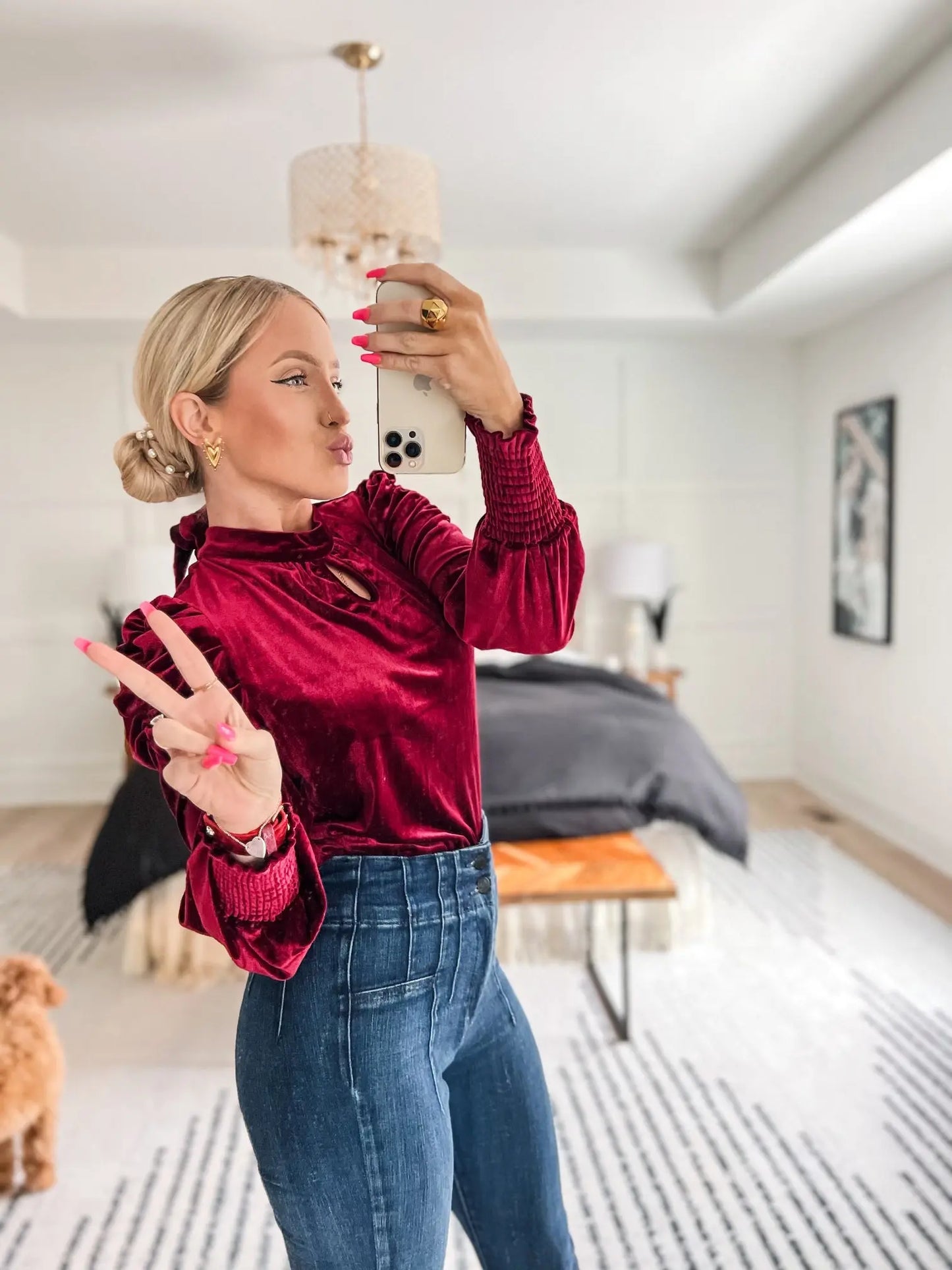 Red Velvet Blouse Pretty Little Patriot