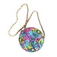 Round Quilted Crossbody Bag -Multi Snake 2 The House of Stylez