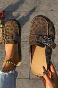 Lea leather strap mule slippers by Threaded Pear, featuring comfortable slip-on design with stylish leather accents.
