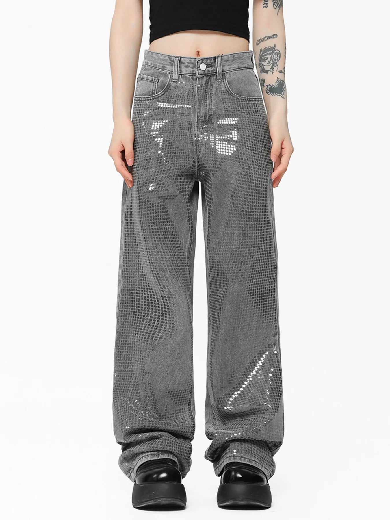 Men's straight-leg denim jeans by Plush Fashion Shop, showing classic fit and dark blue wash with visible stitching details.