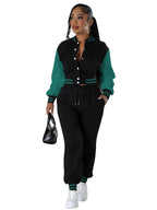 Modern spliced buckle two-piece set by eprolo featuring stylish design and coordinated matching top and bottom pieces.