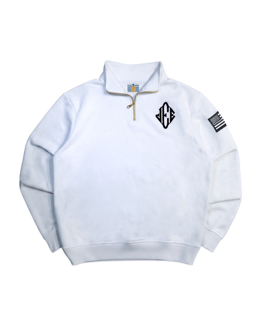 Vintage Retro Embroidered Hooded Polo Sweatshirt
