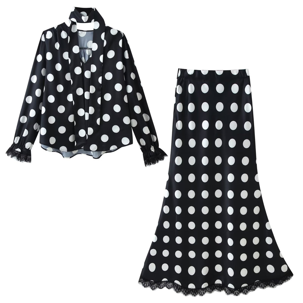 Women's Elegant V-Neck Sleeveless Top and High-Waisted Skirt Set