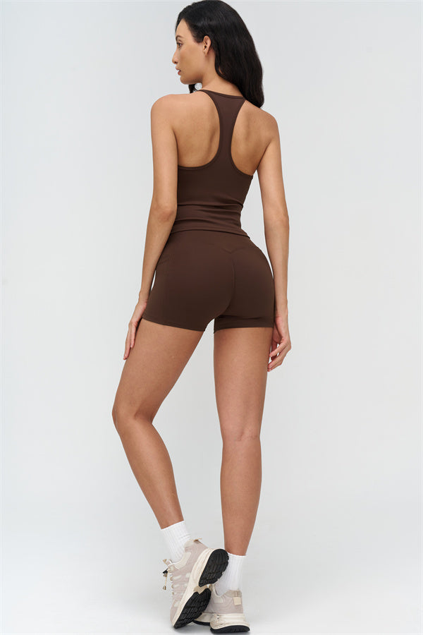 Fitglutes Activewear crop top and shorts 2-piece set, sporty gymwear with bold design, ideal for workout and activewear sessions.