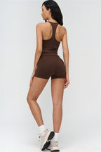 Fitglutes Activewear crop top and shorts 2-piece set, sporty gymwear with bold design, ideal for workout and activewear sessions.
