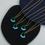 Heart pendant titanium steel necklace with a sleek design, featuring a polished silver finish and adjustable chain.