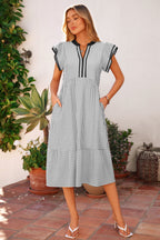 Charley Sleeve casual long midi dress by Threaded Pear featuring a relaxed fit and stylish design, shown in the image.