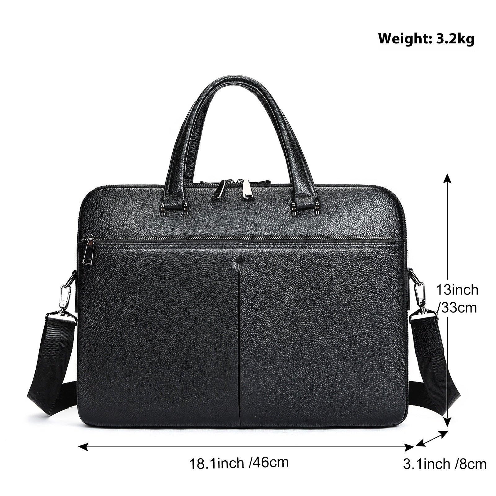 Large men's horizontal leather briefcase by Plush Fashion Hub, 17-inch computer bag with spacious capacity and first layer cowhide.