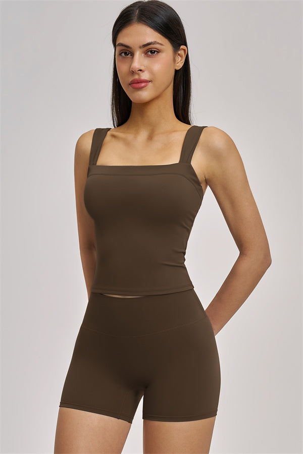 Fitglutes Activewear Swoon Tank Top and Shorts 2-piece set, stylish gymwear for workouts, featuring a tank top and matching shorts.