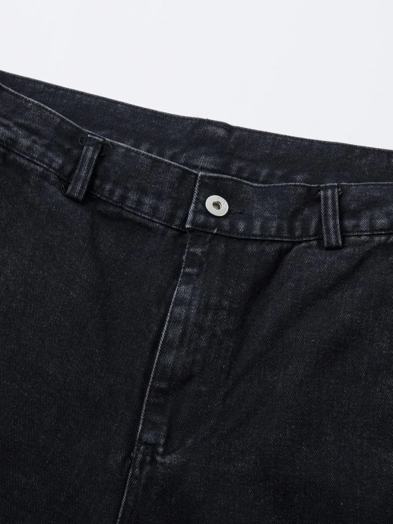 Men's wide leg denim jeans by Plush Fashion Shop, showing the relaxed fit and classic blue denim fabric.