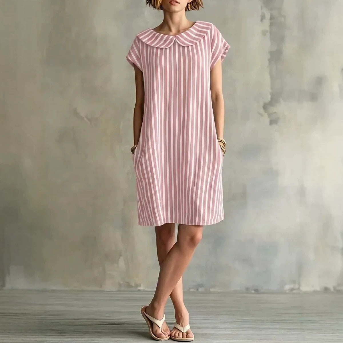 Women's striped high-waist sleeveless bodycon midi dress from Plush Fashion Hub, showcasing a fitted casualwear style.