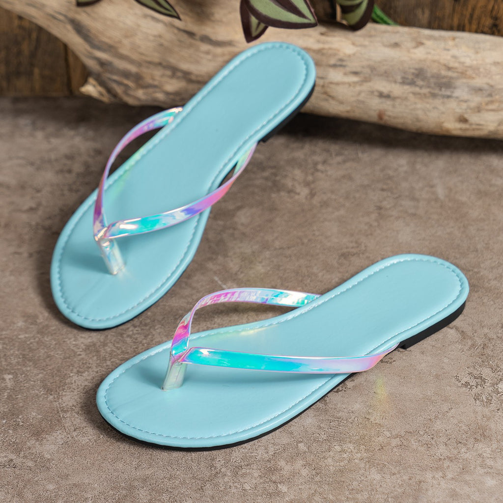 Plush Fashion Hub toe post flats sandals with minimalist design, featuring a comfortable thong strap and flat sole for casual wear.