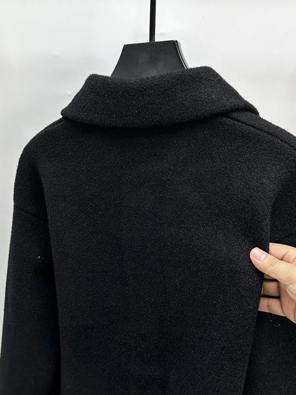 Men's plus size button-up long sleeve jacket by Shopimist, shown in dark fabric with collar and front buttons.