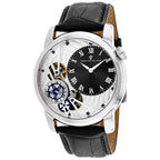Christian Van Sant men's Sprocket auto-quartz watch with black dial and silver stainless steel band, stylish men's timepiece.