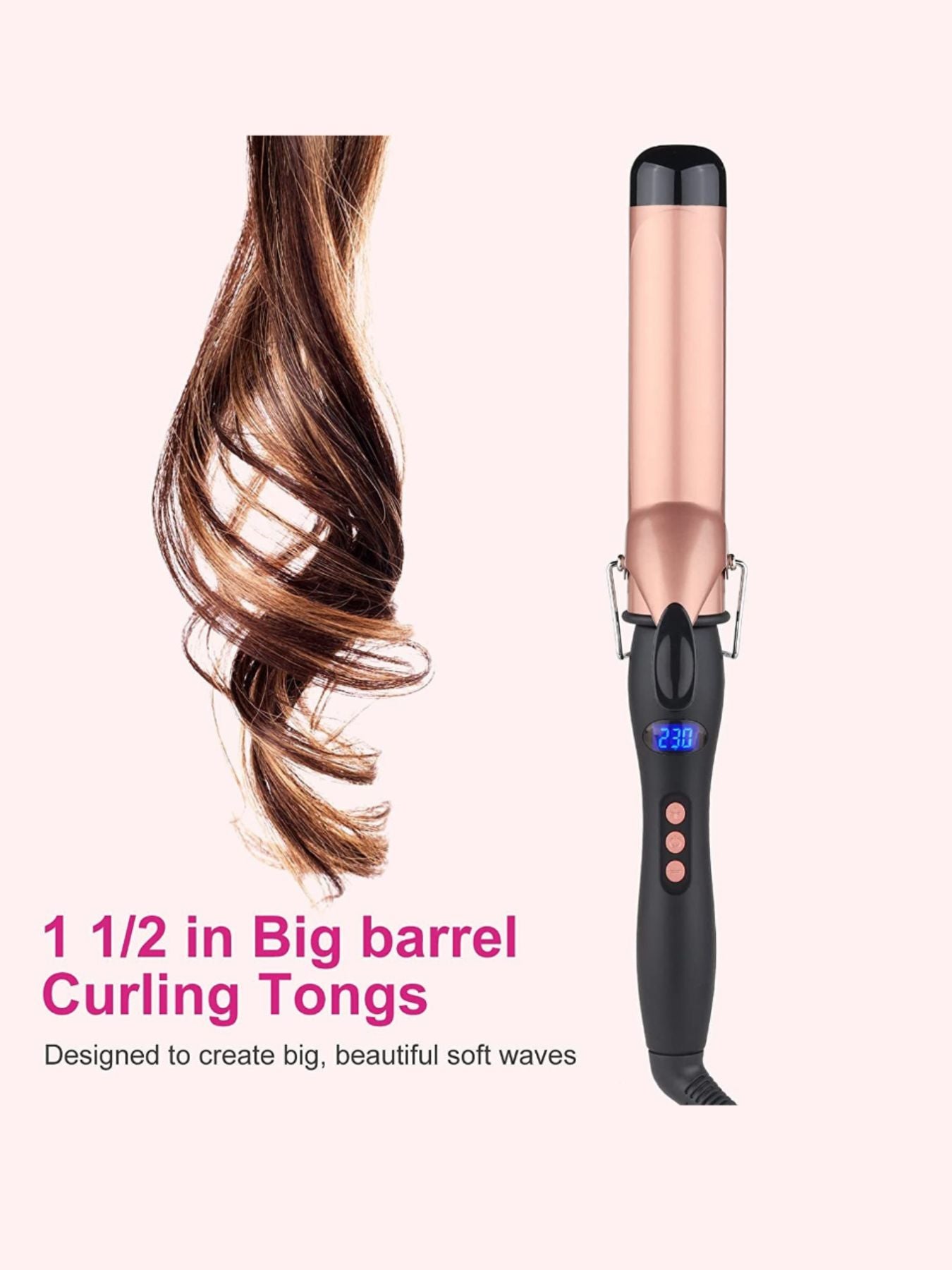 Ceramic curling iron from Trendsi with fast heating, designed for professional anti-scald hair styling and curling.