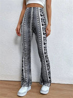 Slim women's high elastic tight pants with sexy print, showcasing a fitted design and stylish pattern from Plush Fashion Hub.