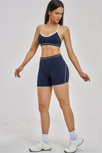 Fitglutes Activewear sports bra and shorts 2-piece set, black gymwear for workout and active exercise.