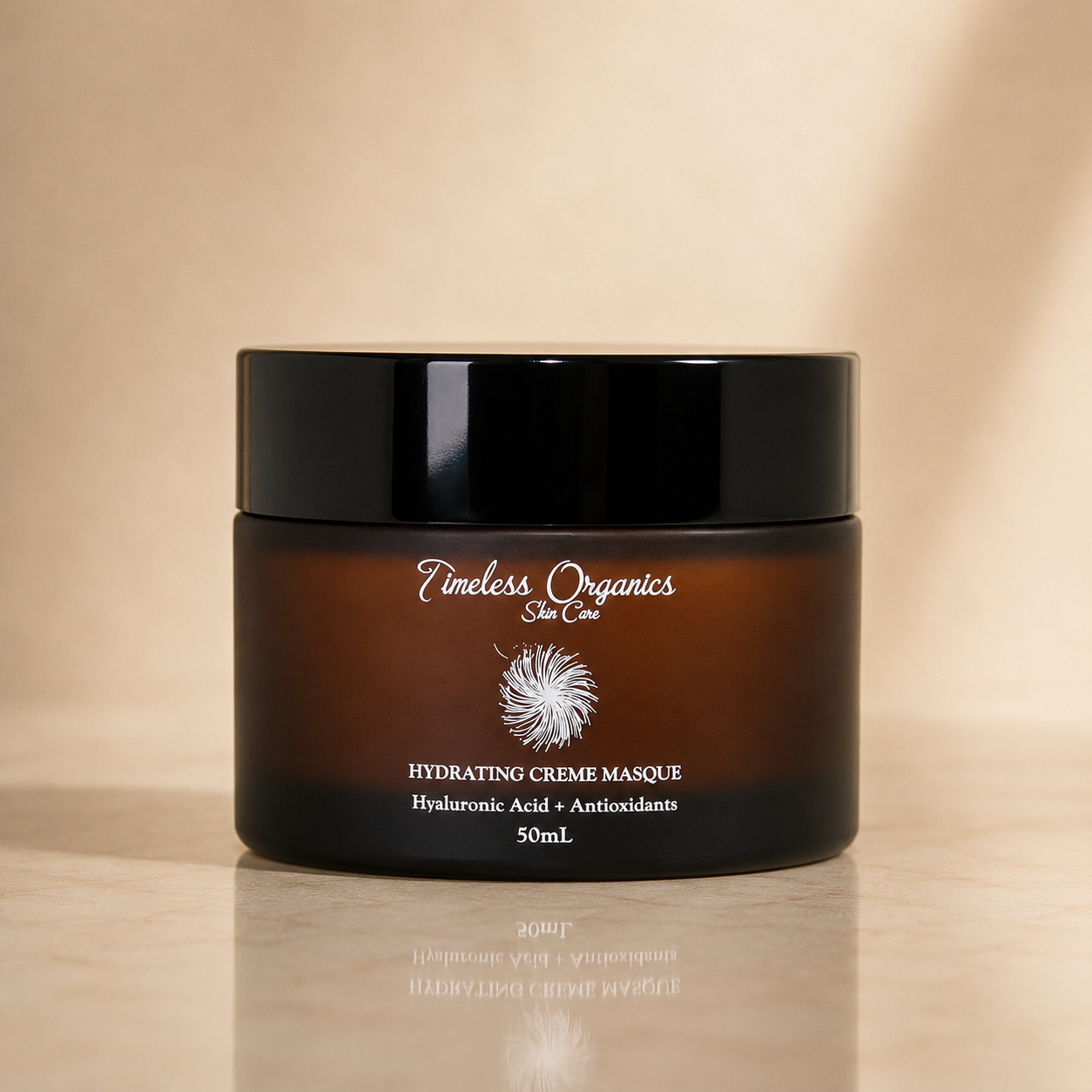 Plush Fashion Hub deep hydration and antioxidant skincare masque in a jar, creamy texture, ideal for moisturizing and skin protection.