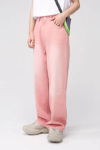 Light blue Plush Fashion Shop pocketed baggy denim jeans with relaxed fit, featuring multiple front and back pockets.
