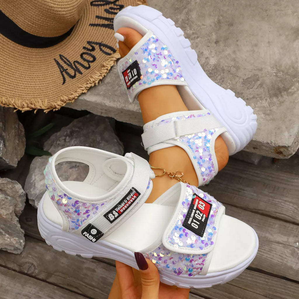 Open toe platform sandals by Shopimist featuring chunky heels and ankle straps, perfect for summer or casual wear.
