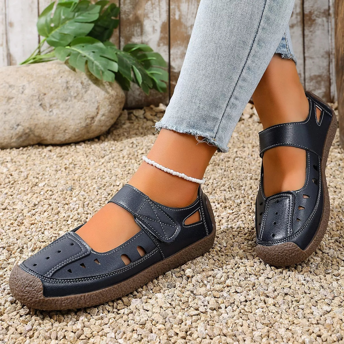 Trendsi round toe platform slip-on footwear with a sleek design and comfortable sole, perfect for casual or stylish outfits.