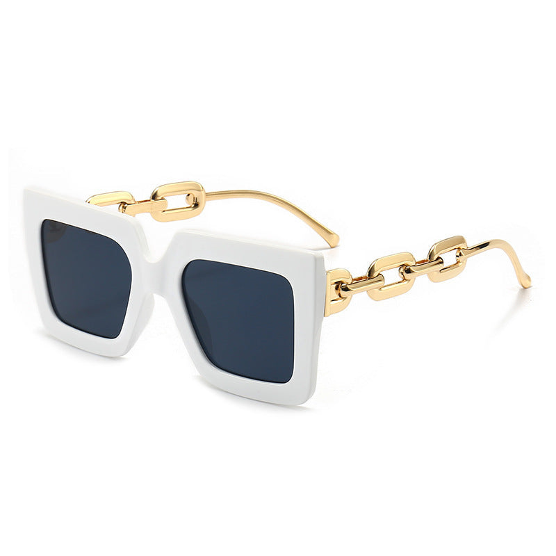 Square chain sunglasses for women by Plush Fashion Hub featuring bold square frames and stylish chain accents.