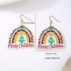 Colorful Christmas Rainbow Dangle Earrings by Shopimist featuring vibrant, festive rainbow-themed jewelry with dangling design.