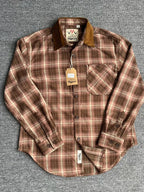 Men's plus size oversized plaid button-up shirt by Shopimist featuring a classic checkered pattern and front button closure.