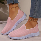 Women's breathable mesh slip-on casual flats by Trendsi, lightweight comfortable walking shoes with a sleek design.