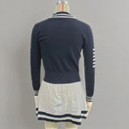 Women's long sleeve sweater dress by Plush Fashion Hub, casualwear style, shown in a cozy, knitted fabric on a model.