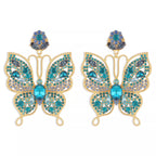 Butterfly rhinestone dangle earrings by Shopimist featuring sparkling rhinestones and intricate butterfly design.