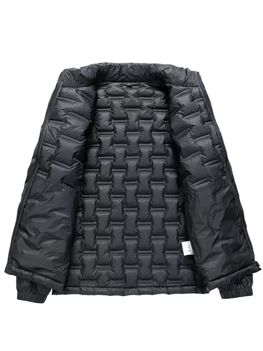 Men's full-size padded quilted winter puffer jacket by Shopimist, shown in a cozy, insulated design suitable for cold weather.