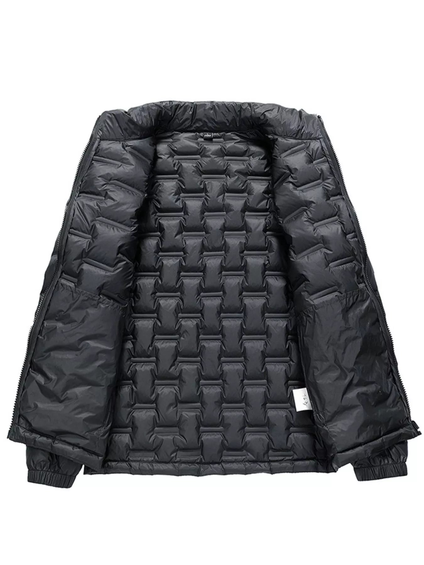 Men's full-size padded quilted winter puffer jacket by Shopimist, shown in a cozy, insulated design suitable for cold weather.