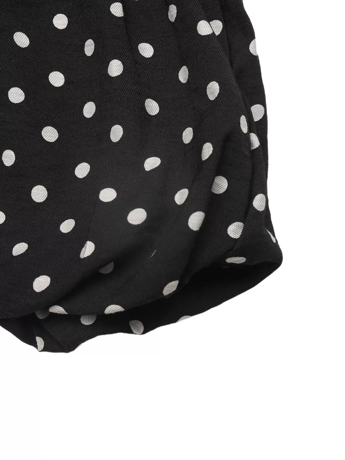 Polka dot ruffle hem spaghetti strap dress by Plush Fashion Hub, featuring a playful pattern and lightweight fabric.